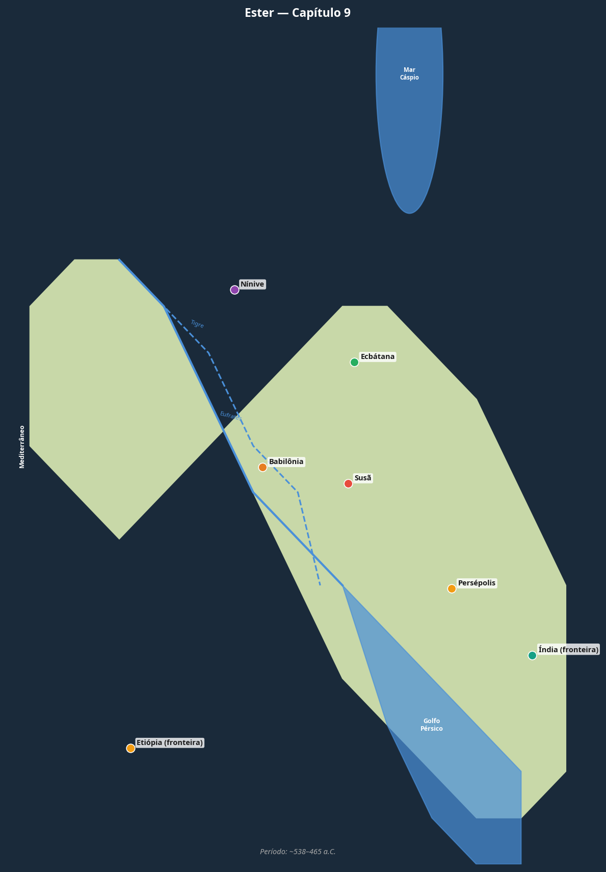 Mapa do Império Persa — Ester Capítulo 9